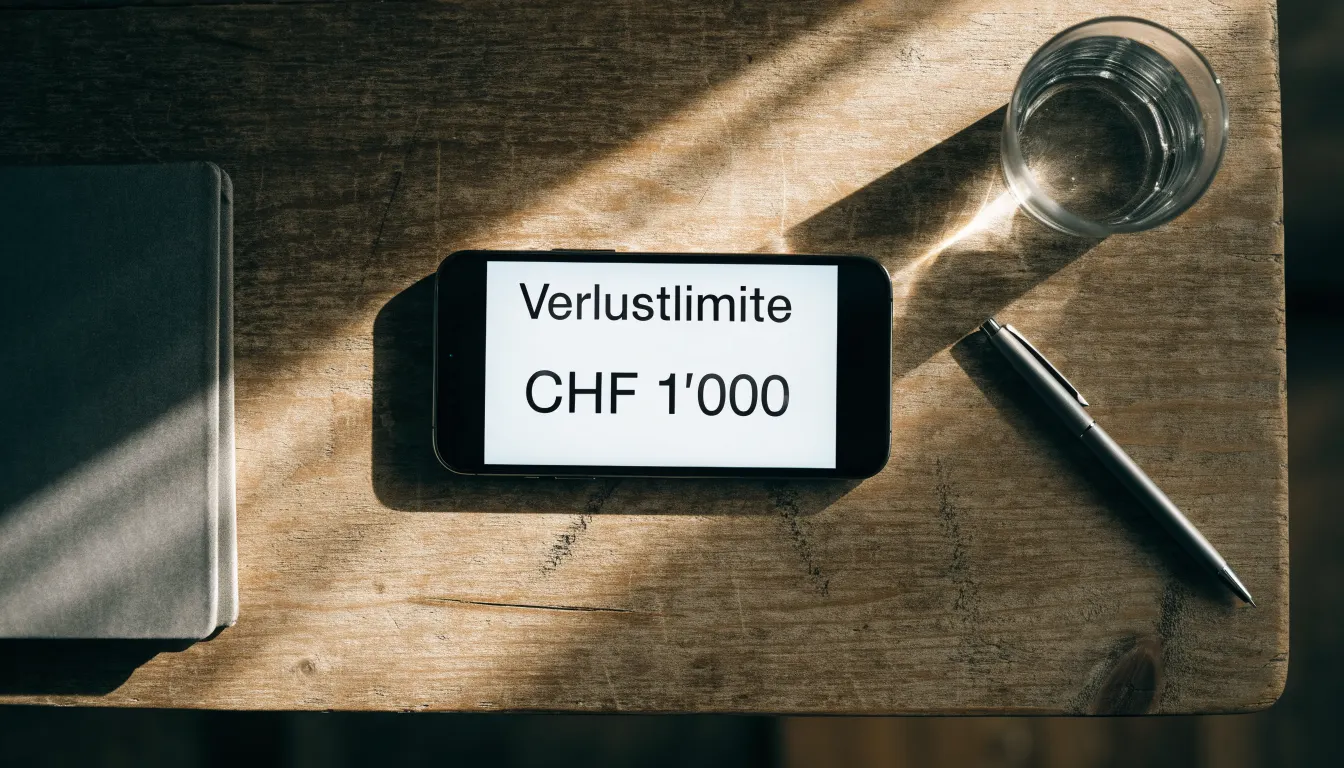 Eine Sanduhr steht auf einem Holztisch neben einem Glas Wasser, schräges Morgenlicht wirft einen langen Schatten über die Tischplatte.