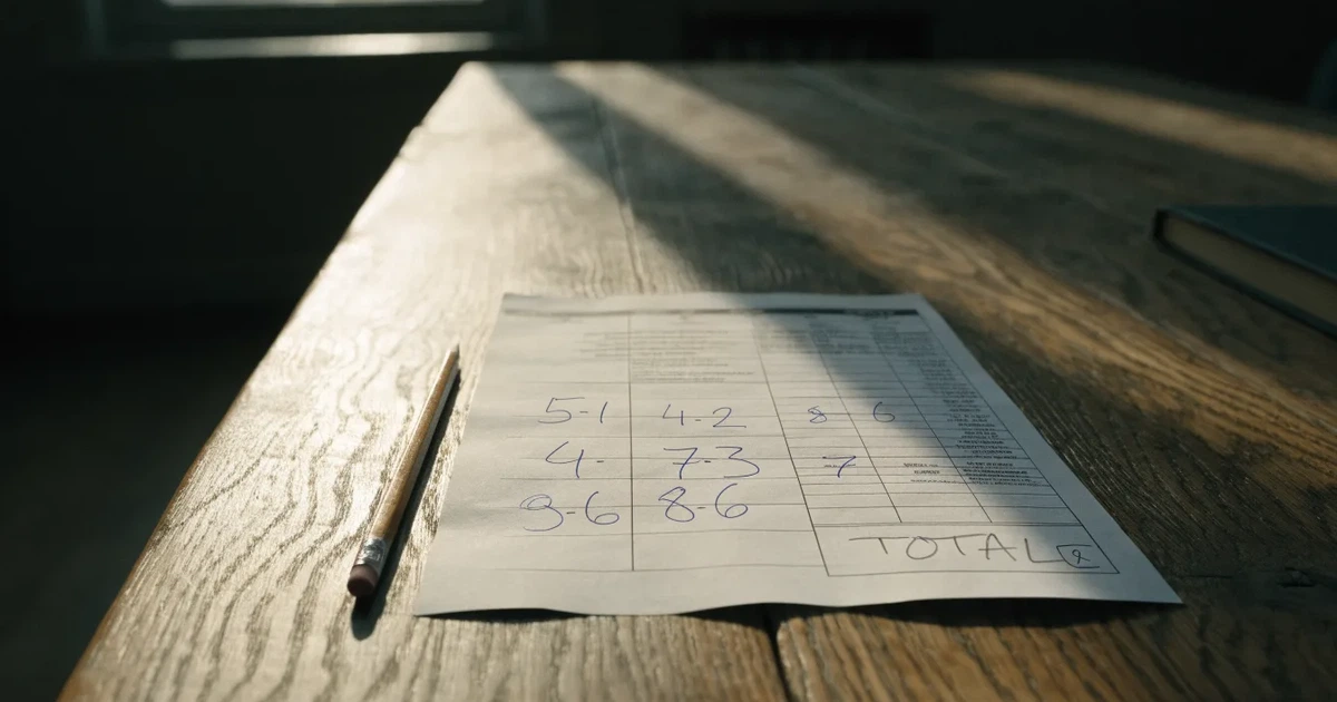 Ein Rangierbahnhof mit mehreren sich verzweigenden Gleisen und Weichen im Morgenlicht, in der Ferne steht ein Güterwagen.